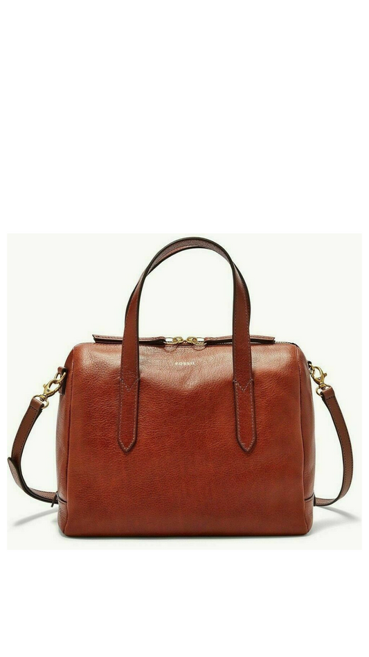 Fossil Sydney Satchel Crossbody Brown Leather Handbag