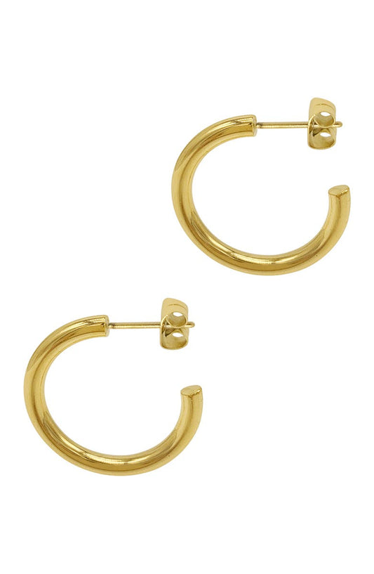 ADORNIA 14K Yellow Gold Vermeil Tube Hoop Earrings