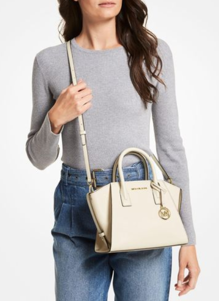 MICHAEL KORS Avril Small Leather Top-Zip Satchel Leather